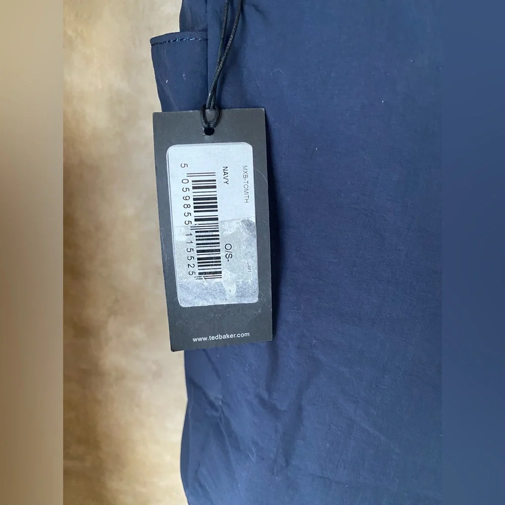 Ted Baker London Navy Blue Roll-Top Backpack NWT OSFM Adjustable - Picture 7 of 11